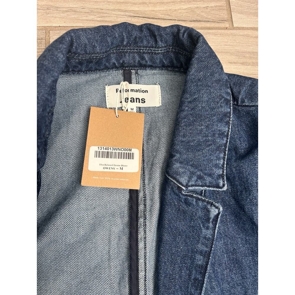 Reformation Elsa Relaxed Denim Blazer Size: M NWT BZ - Picture 5 of 6